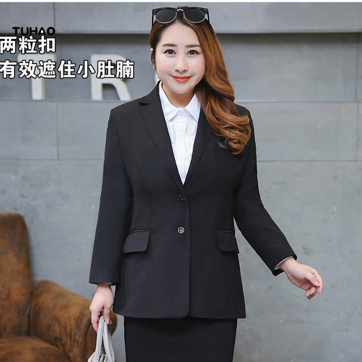 TUHAO Black Business Dress Suits