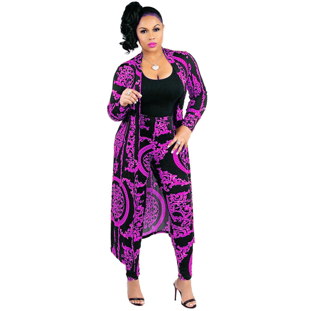 African Print Baggy Pants Suits