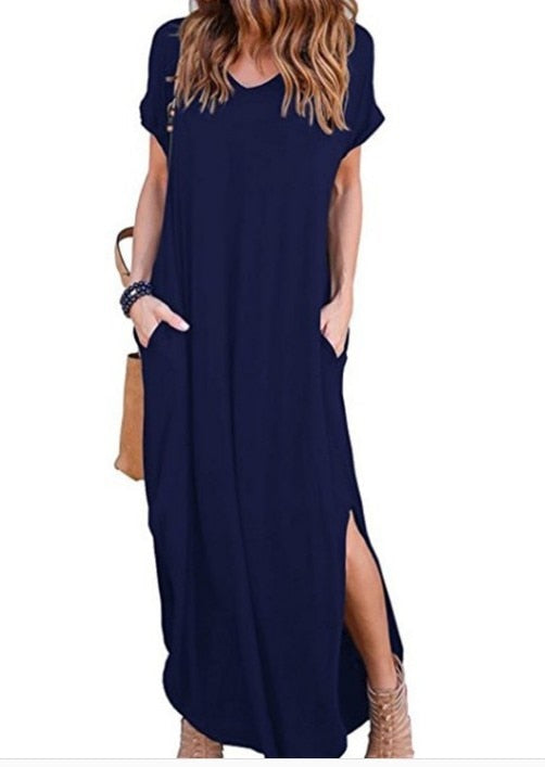 Short Sleeve Long Maxi Dresses