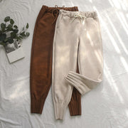 Elastic High Waist Suede Harem Pants