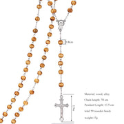 Rosary Wood Beads Necklaces