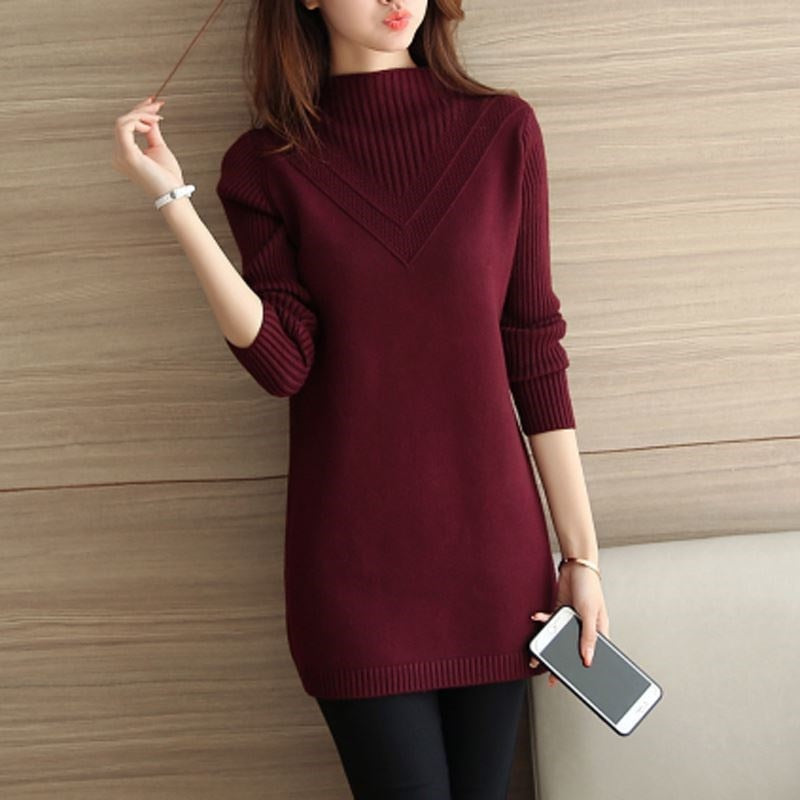 Half Turtleneck Long Sweater