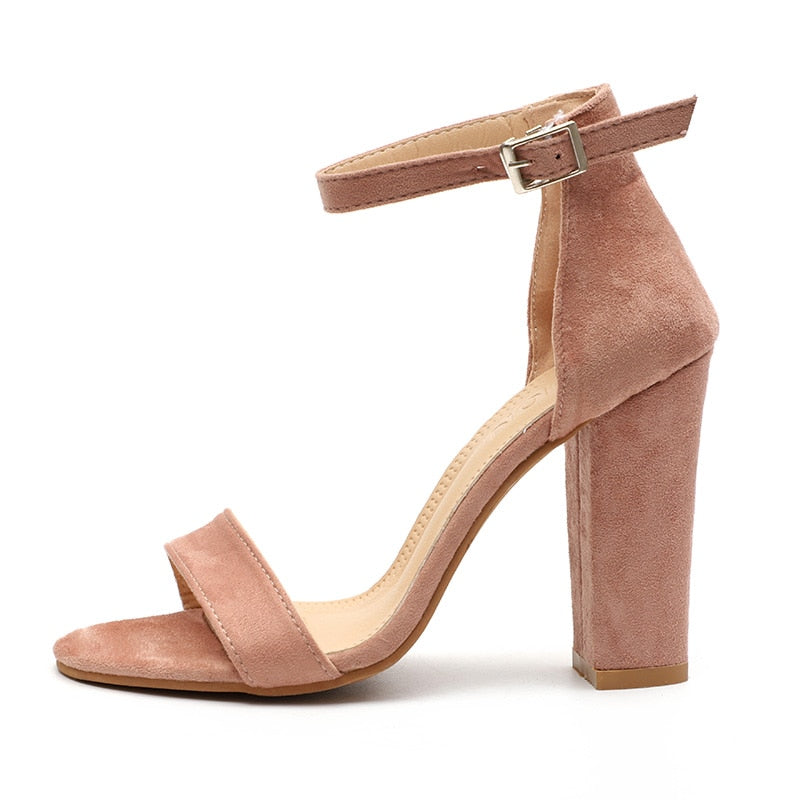 Open Toe High Square Heels