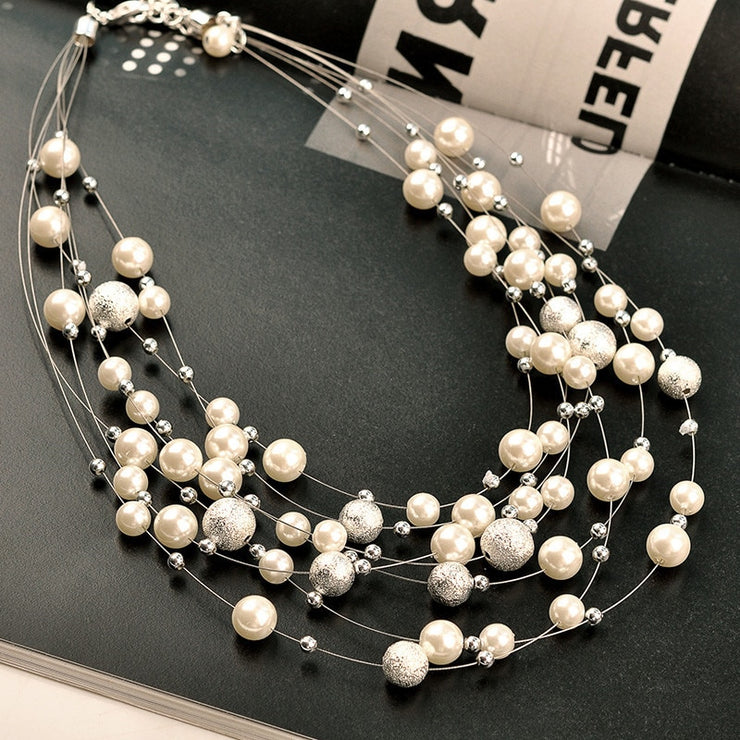 Chain Pearl Necklace