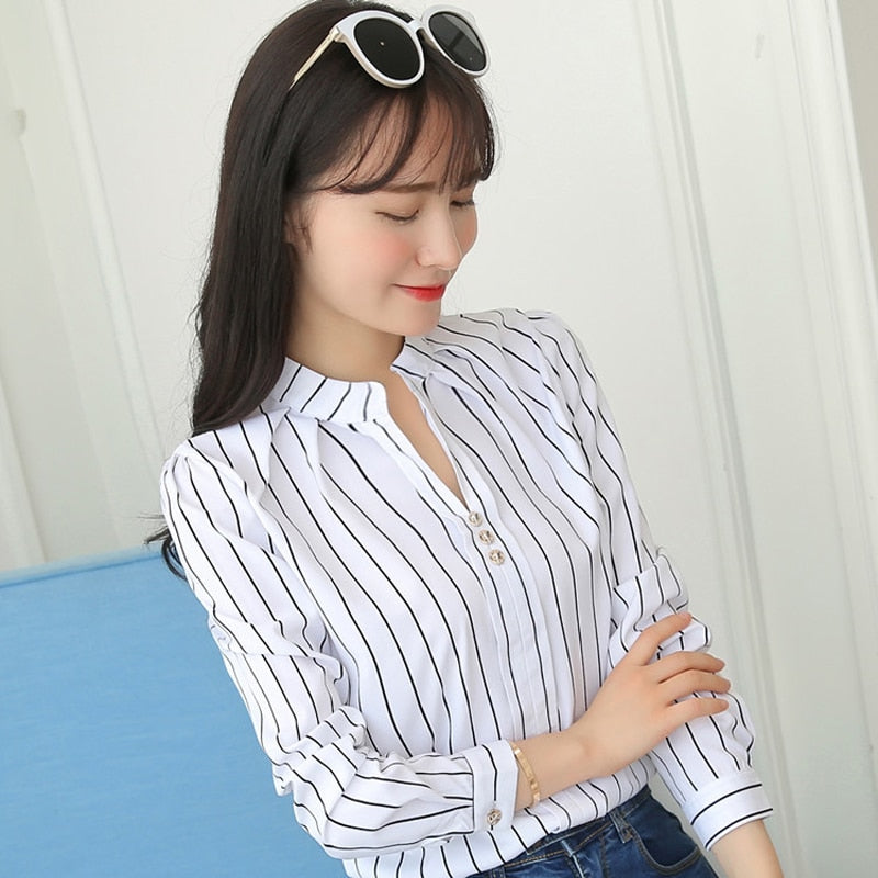 Long Sleeve Slim Fit Office Lady Blouses