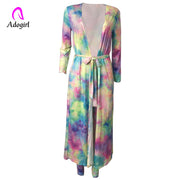 Tie Dye 2 Piece Set Tracksuit Long Sleeve Cardigan