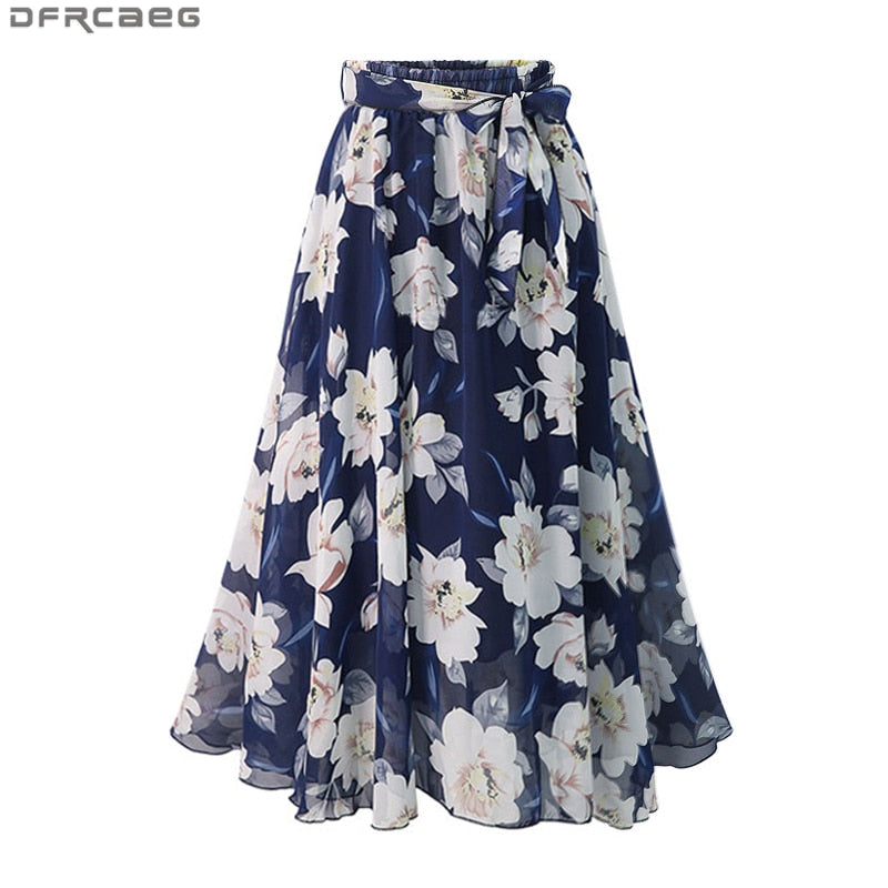 Bow Tie Print Floral Skirts