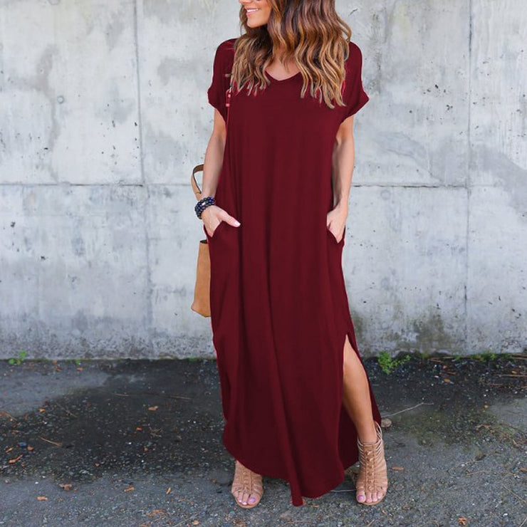 Short Sleeve Long Maxi Dresses