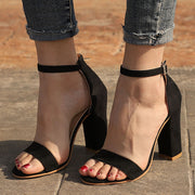 Open Toe High Square Heels