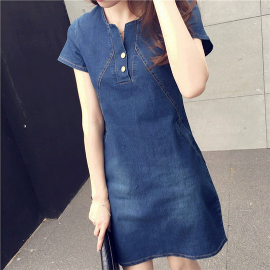 Knee Length Denim Jean Dress