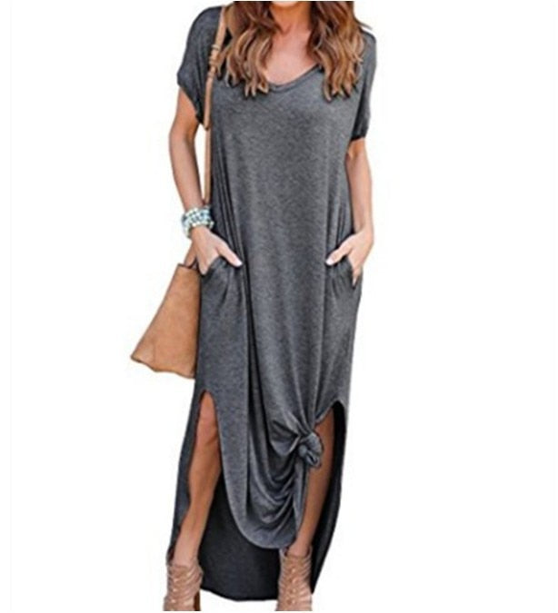 Short Sleeve Long Maxi Dresses