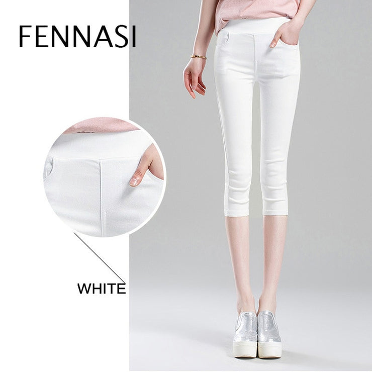 3/4 Length High Waist Pants Push Up Leggings