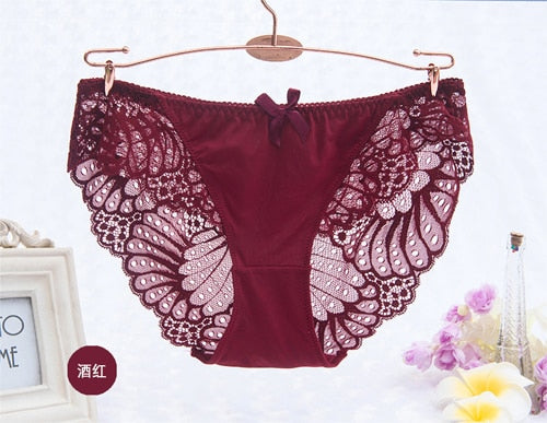 Flower Print Seamless Lace Briefs