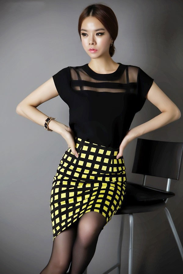 Black Patchwork Blouse