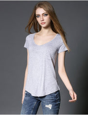 V Neck European Style T-Shirts