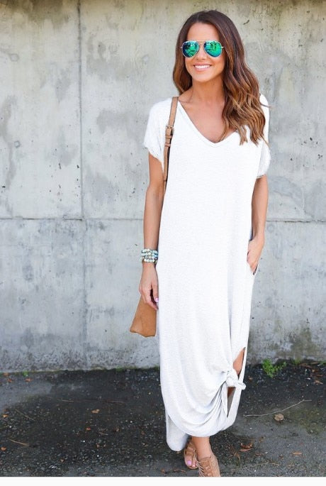 Short Sleeve Long Maxi Dresses