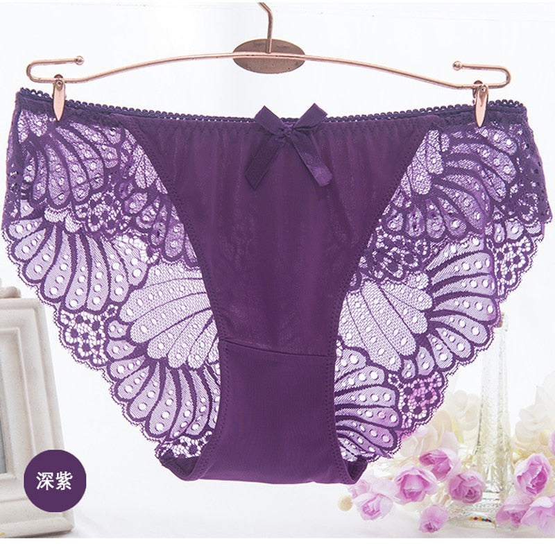 Flower Print Seamless Lace Briefs