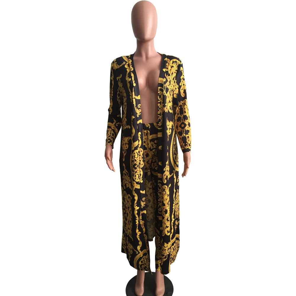 African Print Baggy Pants Suits