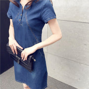 Knee Length Denim Jean Dress