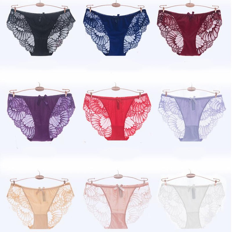 Flower Print Seamless Lace Briefs