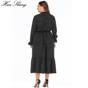 Polka Dot Long Sleeve Maxi Dress