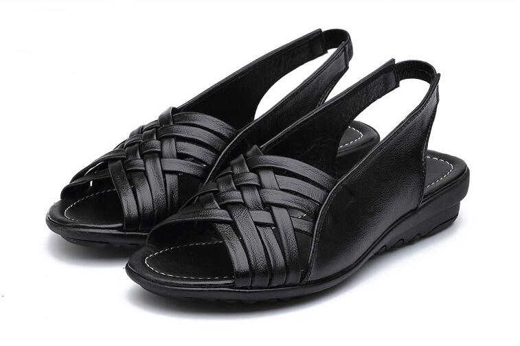 Genuine Leather Flat Sandals