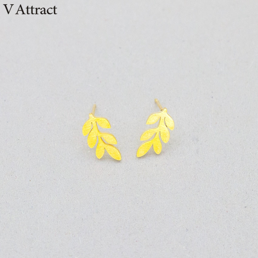 Stainless Steel Leaf Earrings