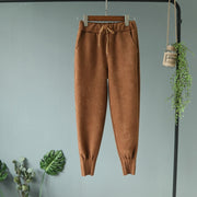 Elastic High Waist Suede Harem Pants