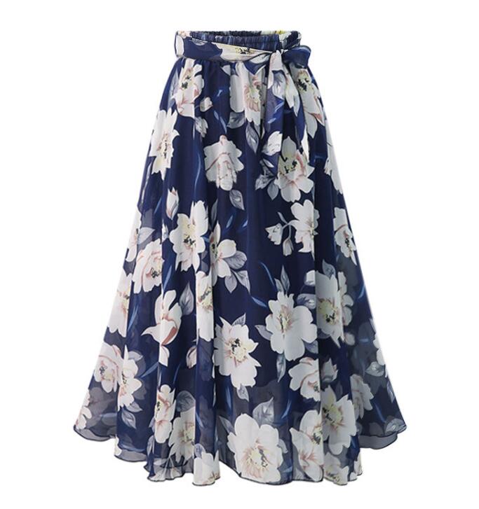 Bow Tie Print Floral Skirts