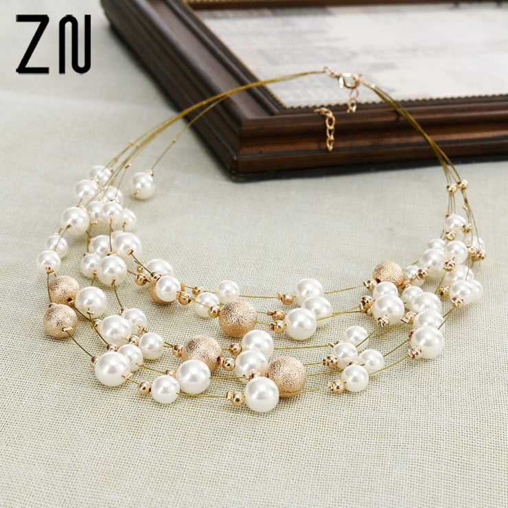 Chain Pearl Necklace