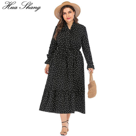 Polka Dot Long Sleeve Maxi Dress