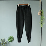 Elastic High Waist Suede Harem Pants