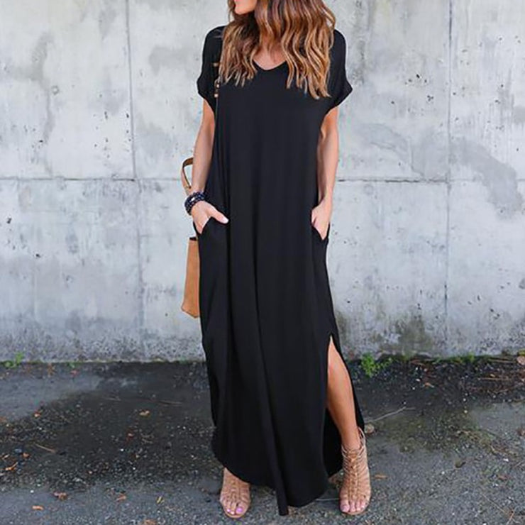 Short Sleeve Long Maxi Dresses