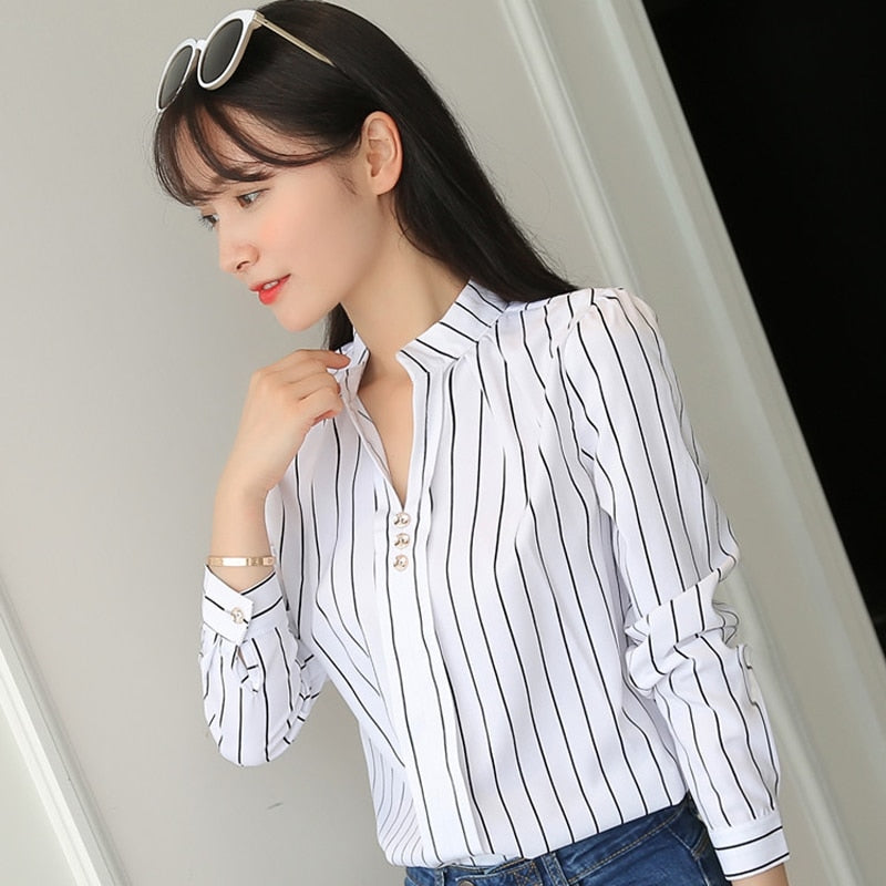 Long Sleeve Slim Fit Office Lady Blouses