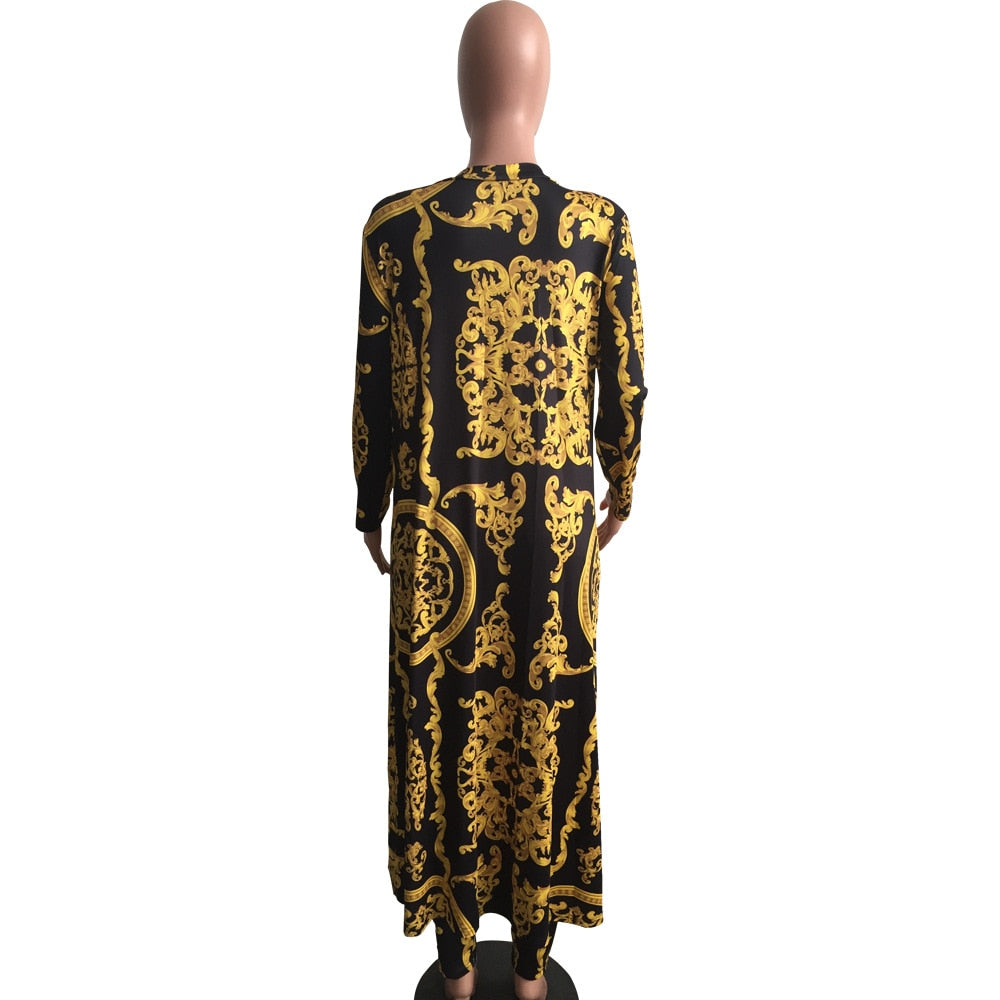 African Print Baggy Pants Suits