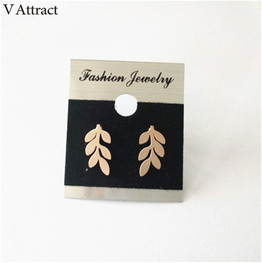 Stainless Steel Leaf Earrings