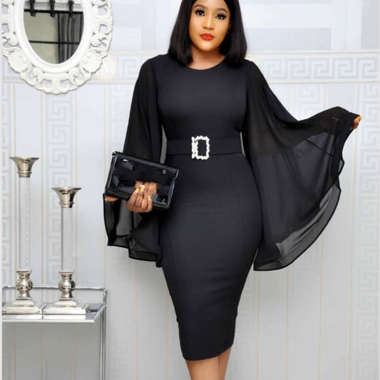 Office Lady  Flare Sleeve Bodycon Dresses