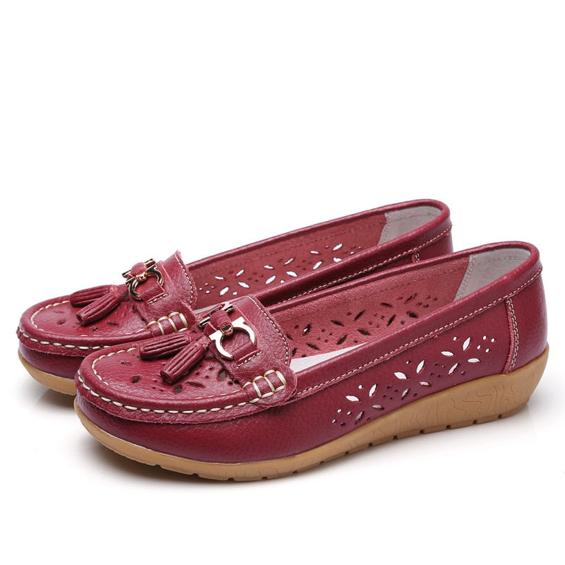 Genuine Leather Low Heel Loafers