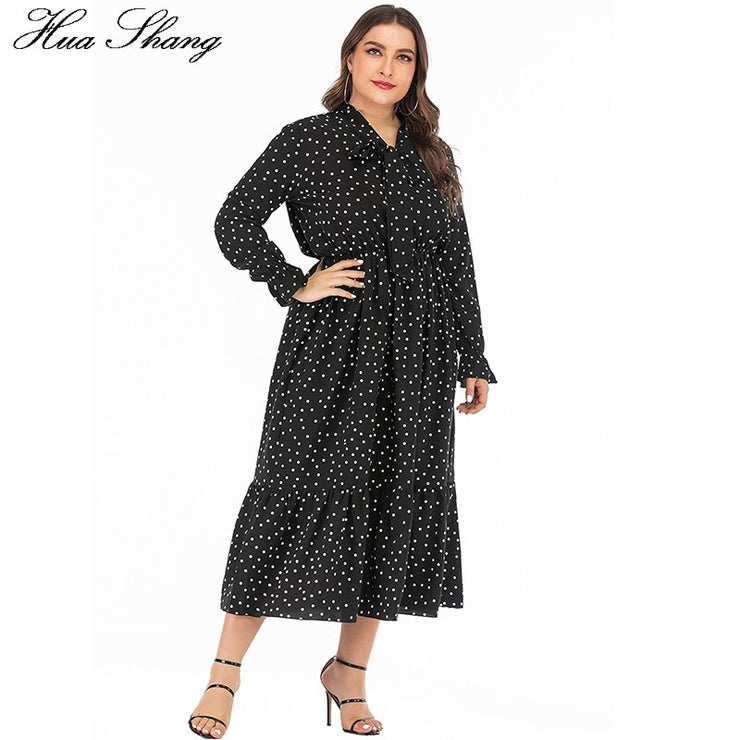 Polka Dot Long Sleeve Maxi Dress