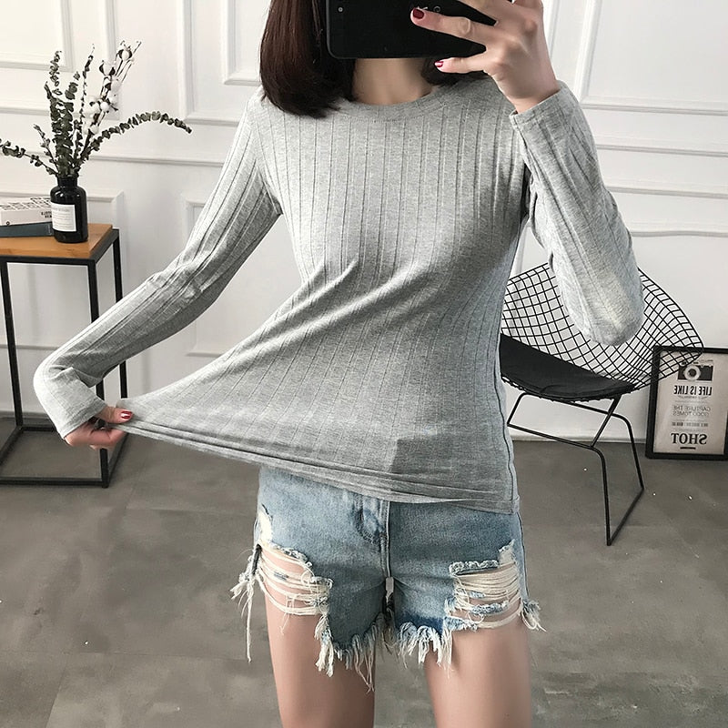 Striped Elastic Sweater