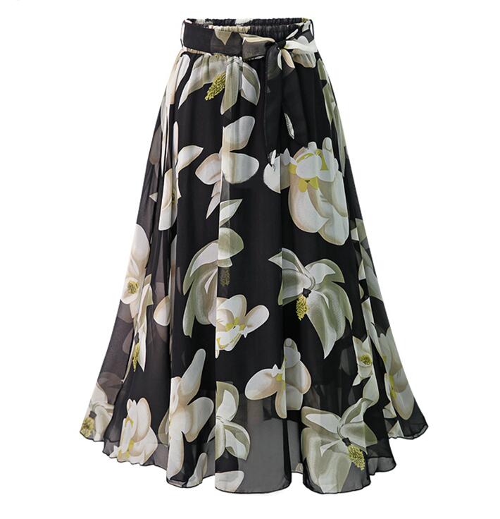 Bow Tie Print Floral Skirts