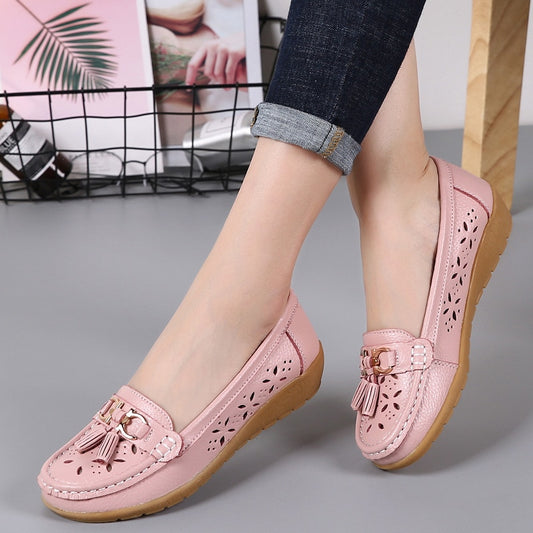 Genuine Leather Low Heel Loafers