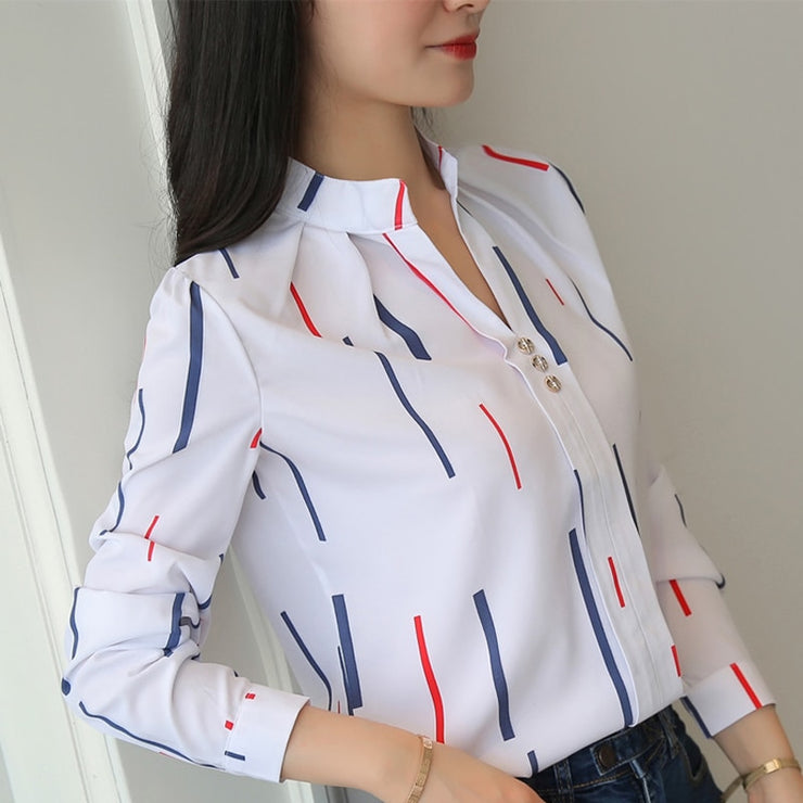 Long Sleeve Slim Fit Office Lady Blouses