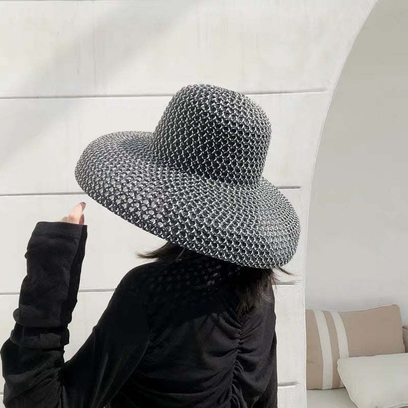 Round Ladies Big Straw Visor Sun Hats