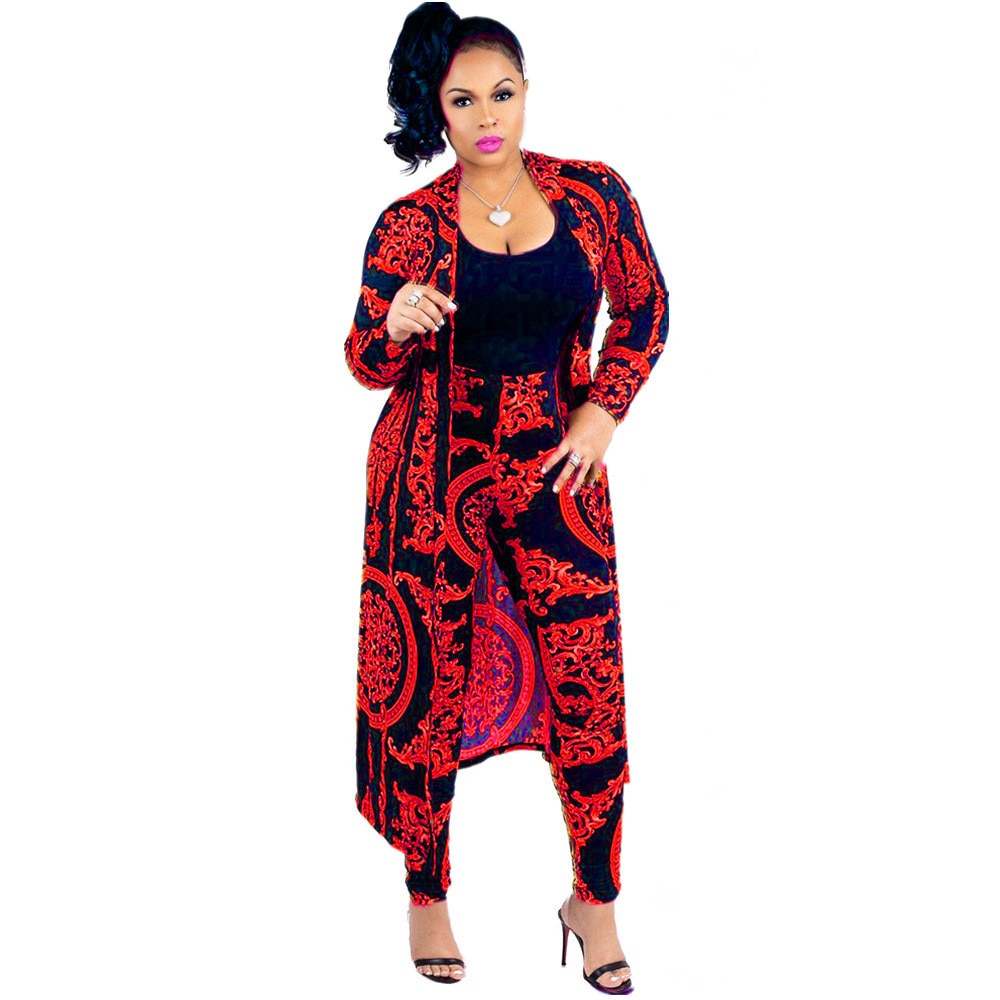 African Print Baggy Pants Suits