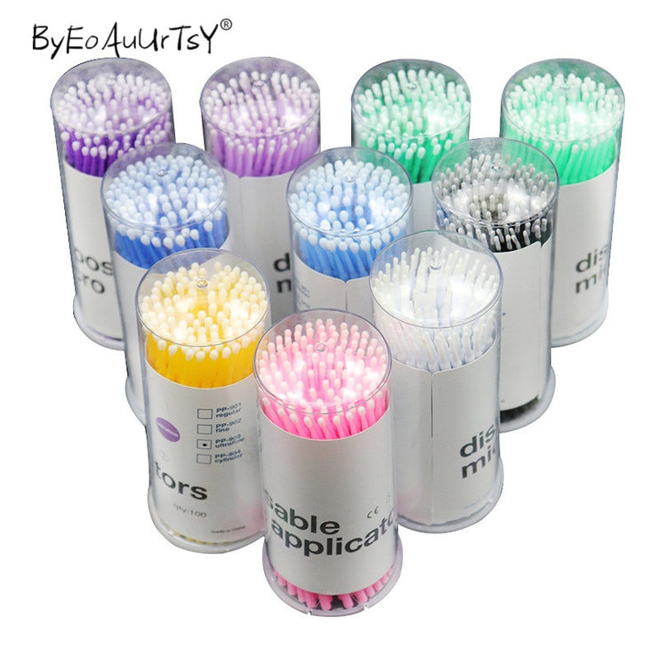 100pcs Disposable Micro Eyelash Brushes