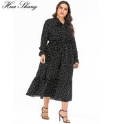 Polka Dot Long Sleeve Maxi Dress