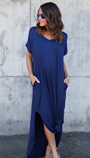 Short Sleeve Long Maxi Dresses