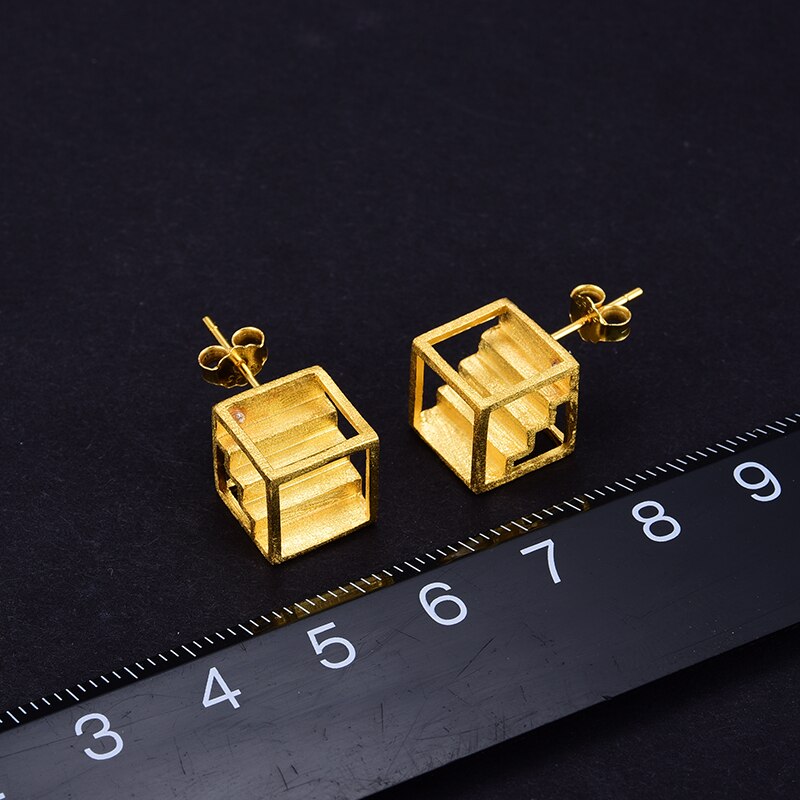 Lotus Handmade Stair Stud Earrings