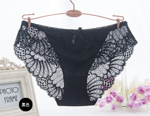 Flower Print Seamless Lace Briefs